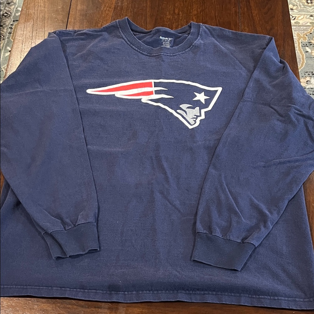 Patriots Reebok Dark Blue Cotton Tee